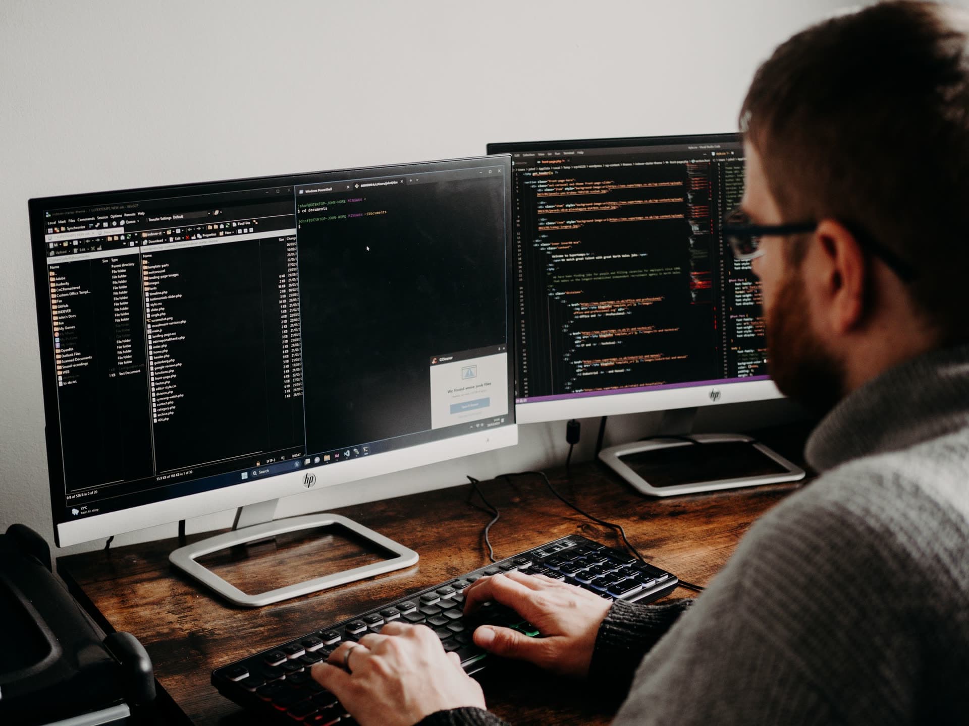 Developer building an AI agent with Basic AI's stack