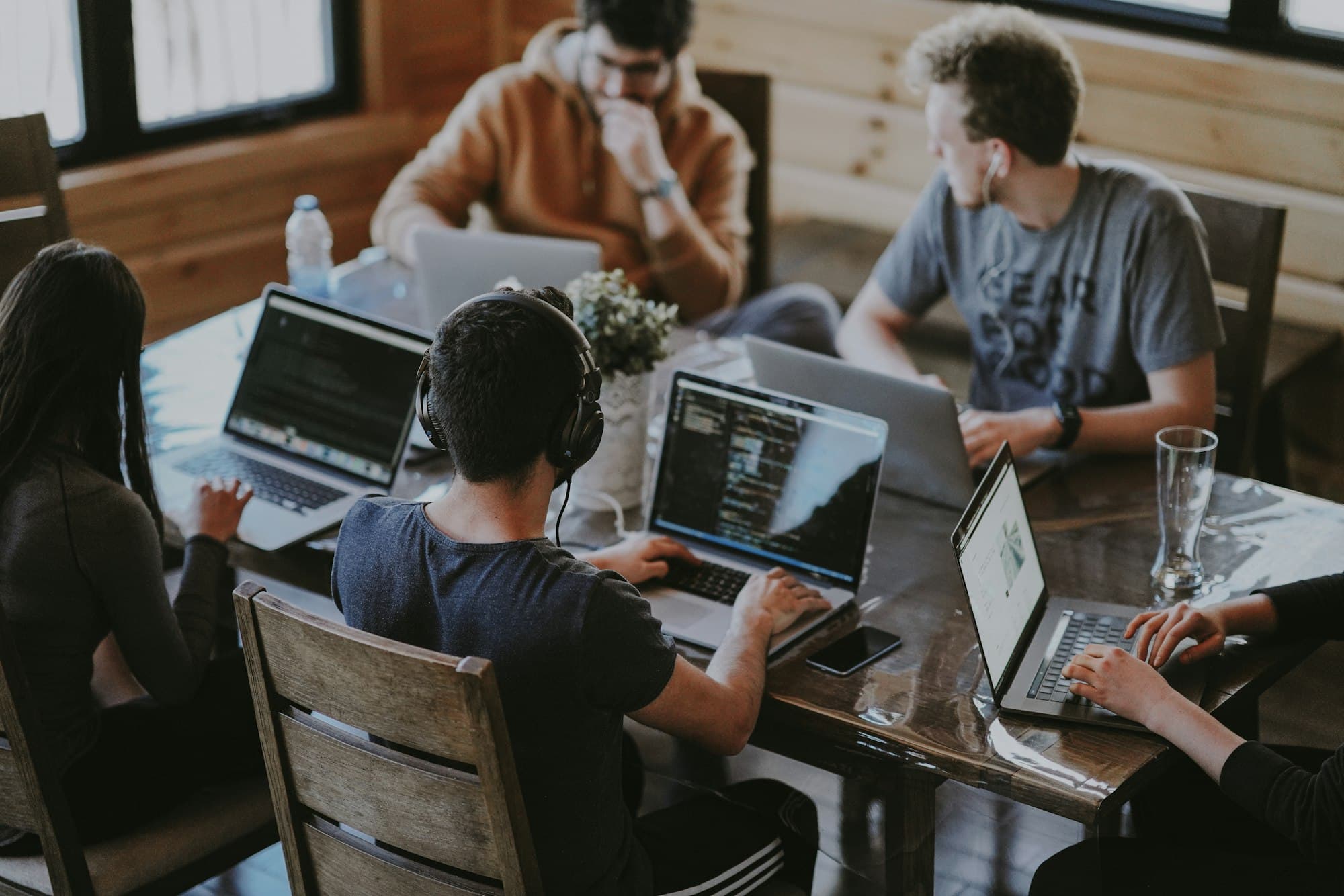 The Basic AI team working on a project
