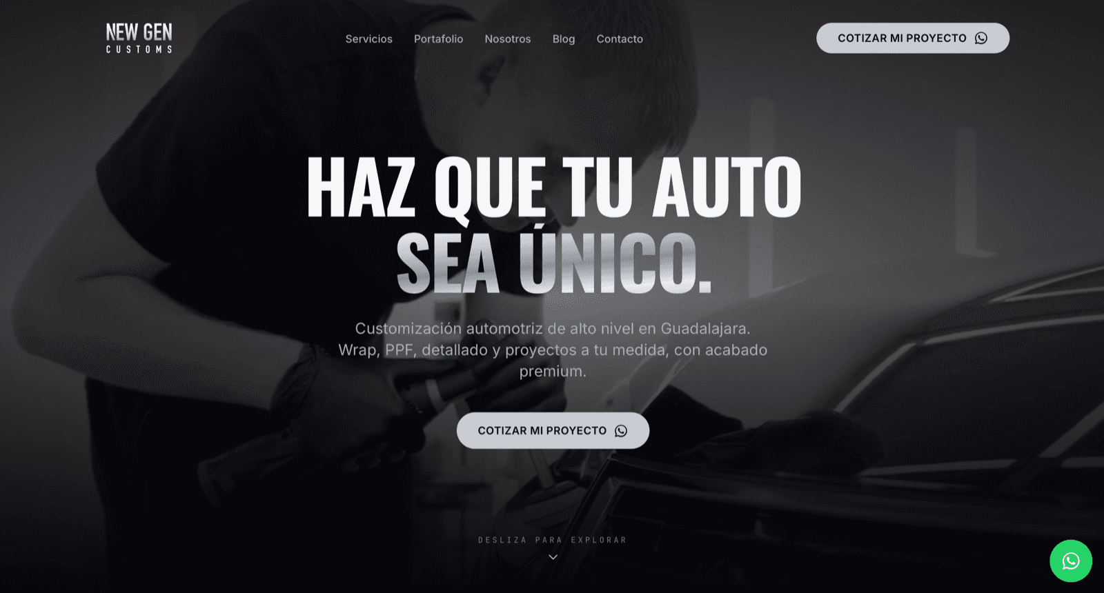 Sitio web de New Gen Customs